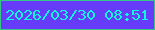 文字の大きさ：2、枠の色：35c885、背景の色：663bfa、文字の色：0cf9df 無料ブログパーツのブログ時計