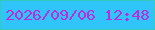 文字の大きさ：4、枠の色：35c9c3、背景の色：30c5f9、文字の色：be29e2 無料ブログパーツのブログ時計