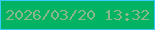 文字の大きさ：4、枠の色：35c9fc、背景の色：02b364、文字の色：8ab789 無料ブログパーツのブログ時計