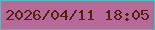 文字の大きさ：2、枠の色：35cac3、背景の色：b76998、文字の色：532014 無料ブログパーツのブログ時計