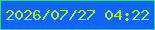 文字の大きさ：2、枠の色：35cba7、背景の色：1165ff、文字の色：a8eb43 無料ブログパーツのブログ時計