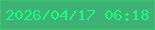 文字の大きさ：1、枠の色：35cc63、背景の色：3fb076、文字の色：19fe78 無料ブログパーツのブログ時計