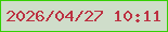 文字の大きさ：5、枠の色：35cf02、背景の色：cfddca、文字の色：bc3242 無料ブログパーツのブログ時計