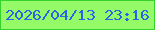 文字の大きさ：4、枠の色：35d12d、背景の色：95fa67、文字の色：2a64eb 無料ブログパーツのブログ時計