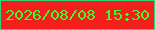 文字の大きさ：2、枠の色：35d177、背景の色：f41e1d、文字の色：43f926 無料ブログパーツのブログ時計