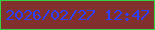 文字の大きさ：2、枠の色：35d243、背景の色：81302e、文字の色：2e3ffb 無料ブログパーツのブログ時計