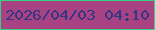 文字の大きさ：5、枠の色：35d283、背景の色：a94283、文字の色：323784 無料ブログパーツのブログ時計