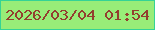 文字の大きさ：2、枠の色：35d395、背景の色：98ed78、文字の色：933f2f 無料ブログパーツのブログ時計