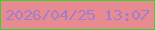 文字の大きさ：2、枠の色：35d427、背景の色：e78a92、文字の色：a07ec8 無料ブログパーツのブログ時計