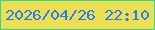 文字の大きさ：1、枠の色：35d58b、背景の色：ece052、文字の色：267cf7 無料ブログパーツのブログ時計