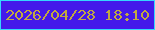 文字の大きさ：1、枠の色：35d6fd、背景の色：4419ea、文字の色：c1a940 無料ブログパーツのブログ時計