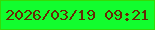 文字の大きさ：4、枠の色：35d907、背景の色：11fd2e、文字の色：672805 無料ブログパーツのブログ時計