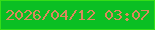 文字の大きさ：4、枠の色：35de17、背景の色：0abf23、文字の色：d9895d 無料ブログパーツのブログ時計