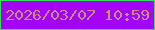 文字の大きさ：5、枠の色：35e05a、背景の色：a304f8、文字の色：c39081 無料ブログパーツのブログ時計