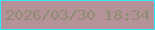 文字の大きさ：2、枠の色：35e5fc、背景の色：b49297、文字の色：8e8c73 無料ブログパーツのブログ時計