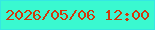 文字の大きさ：2、枠の色：35e7e3、背景の色：3af9d0、文字の色：d0390c 無料ブログパーツのブログ時計