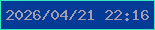 文字の大きさ：3、枠の色：35eac2、背景の色：033b97、文字の色：a39baf 無料ブログパーツのブログ時計