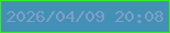 文字の大きさ：5、枠の色：35eb25、背景の色：4390b6、文字の色：7e9fc6 無料ブログパーツのブログ時計