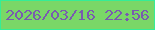 文字の大きさ：5、枠の色：35ed96、背景の色：7ad767、文字の色：795baf 無料ブログパーツのブログ時計