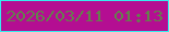 文字の大きさ：3、枠の色：35edef、背景の色：b40e92、文字の色：657f4d 無料ブログパーツのブログ時計