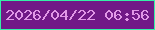 文字の大きさ：5、枠の色：35f0a7、背景の色：711987、文字の色：e197e7 無料ブログパーツのブログ時計