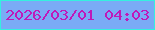 文字の大きさ：2、枠の色：35f0df、背景の色：7aabf6、文字の色：bf19b9 無料ブログパーツのブログ時計