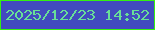 文字の大きさ：3、枠の色：35f111、背景の色：424bbf、文字の色：68df97 無料ブログパーツのブログ時計