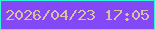文字の大きさ：1、枠の色：35f4da、背景の色：8449f6、文字の色：dbc0a3 無料ブログパーツのブログ時計