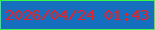 文字の大きさ：1、枠の色：35f847、背景の色：156ebe、文字の色：e82024 無料ブログパーツのブログ時計
