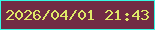 文字の大きさ：4、枠の色：35f8e4、背景の色：712b44、文字の色：dfe867 無料ブログパーツのブログ時計