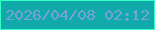 文字の大きさ：2、枠の色：35ffc6、背景の色：11aaab、文字の色：7ba1db 無料ブログパーツのブログ時計