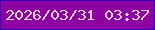 文字の大きさ：4、枠の色：3604bb、背景の色：8d00a1、文字の色：eed5d6 無料ブログパーツのブログ時計