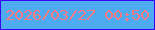 文字の大きさ：5、枠の色：3604f4、背景の色：4fabf1、文字の色：fa7b83 無料ブログパーツのブログ時計