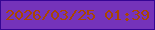 文字の大きさ：1、枠の色：360594、背景の色：7533ba、文字の色：a94601 無料ブログパーツのブログ時計