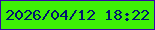 文字の大きさ：2、枠の色：3606a7、背景の色：3ef106、文字の色：00156f 無料ブログパーツのブログ時計
