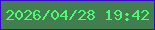 文字の大きさ：5、枠の色：3606ca、背景の色：427e4f、文字の色：51f975 無料ブログパーツのブログ時計