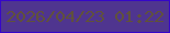 文字の大きさ：2、枠の色：3607c9、背景の色：4f358f、文字の色：60513c 無料ブログパーツのブログ時計