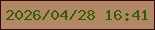 文字の大きさ：4、枠の色：360806、背景の色：b28765、文字の色：355f02 無料ブログパーツのブログ時計