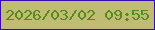 文字の大きさ：5、枠の色：360bb1、背景の色：c0bc73、文字の色：528c1a 無料ブログパーツのブログ時計
