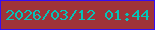 文字の大きさ：1、枠の色：360ef3、背景の色：9f3339、文字の色：04c4b9 無料ブログパーツのブログ時計