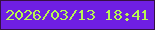 文字の大きさ：5、枠の色：361045、背景の色：6f1fe3、文字の色：b7f850 無料ブログパーツのブログ時計