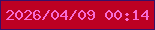 文字の大きさ：2、枠の色：361067、背景の色：bc0023、文字の色：f76cd4 無料ブログパーツのブログ時計