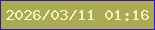 文字の大きさ：2、枠の色：3614bd、背景の色：aca953、文字の色：eaf7be 無料ブログパーツのブログ時計