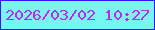 文字の大きさ：5、枠の色：3614fd、背景の色：7af4f1、文字の色：b82cef 無料ブログパーツのブログ時計