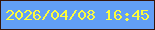文字の大きさ：3、枠の色：36150a、背景の色：629ff5、文字の色：fcfc3d 無料ブログパーツのブログ時計