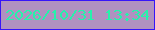 文字の大きさ：5、枠の色：3615f9、背景の色：b091c0、文字の色：26f2ab 無料ブログパーツのブログ時計