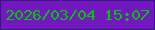 文字の大きさ：5、枠の色：361685、背景の色：7318bf、文字の色：00ca07 無料ブログパーツのブログ時計