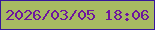文字の大きさ：5、枠の色：36169c、背景の色：a7ba62、文字の色：6e159e 無料ブログパーツのブログ時計