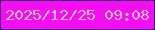 文字の大きさ：3、枠の色：361773、背景の色：f50df4、文字の色：eabbc8 無料ブログパーツのブログ時計