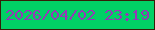 文字の大きさ：4、枠の色：361e06、背景の色：01d165、文字の色：9637b7 無料ブログパーツのブログ時計